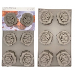 Forma silikonowa róża foremka do babeczek muffinek wzór 6 szt
