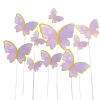 Topper piker dekoracja na tort motyle fioletowe roczek urodziny baby shower 10 szt