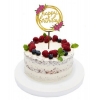 Topper dekoracja na tort napis HAPPY BIRTHDAY złoty kwiaty urodziny