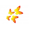 Motyle waflowe 3D do dekoracji tortu kolor żółty 87 sztuk