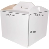 Pudełko na ciasto chrzest wesele komunia karton na tort opakowanie 26,5x26,5x15cm biały
