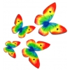 Motyle waflowe 3D do dekoracji tortu kolor tęczowy 87 sztuk