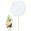 Topper ozdoby na tort napis Happy Birthday z kwiatami dekoracje urodzinowe