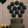 Lizaki bezowe dekoracje na tort bezy topper urodziny beziki czarne 12 sztuk