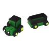 Figurki ozdoby na tort traktor przyczepa cukrowa dekoracje urodzinowe 2 sztuki