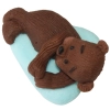Figurka na tort miś dekoracje urodziny chrzest baby shower niebieski brąz