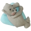 Figurka na tort miś dekoracje urodziny chrzest baby shower niebieski szary