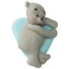 Figurka na tort miś dekoracje urodziny chrzest baby shower niebieski szary