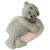 Figurka na tort miś dekoracje urodziny chrzest baby shower różowy szary