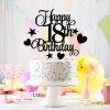 Topper na tort napis happy birthday czarny dekoracje urodzinowe ozdoby na tort