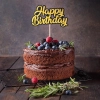 Topper ozdoby na tort napis Happy Birthday złoto-czarny dekoracje urodzinowe