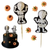 Figurki na tort kościotrupy dynie dekoracje halloween ozdoby na tort 8 sztuk