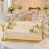 Podkład pod tort 40x30cm prostokątny złoty dekoracje komunijne wesele