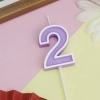 Świeczka na tort fioletowa cyfra 2 świeczki urodzinowe ozdobne 1 sztuka