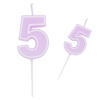 Świeczka na tort fioletowa cyfra 5 świeczki urodzinowe ozdobne 1 sztuka