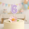 Świeczka na tort fioletowa cyfra 6 świeczki urodzinowe ozdobne 1 sztuka