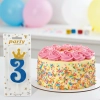 Świeczka na tort niebieska cyfra 3 świeczki urodzinowe brokatowe z koroną