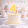 Świeczka na tort żółta cyfra 4 świeczki urodzinowe ozdobne 1 sztuka