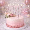 Świeczki na tort dekoracje urodzinowe ozdoba świeczka zakręcone różowe 6 sztuk