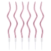 Świeczki na tort dekoracje urodzinowe ozdoba świeczka zakręcone różowe 6 sztuk