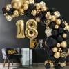 Balony girlanda balonowa dekoracja 18 urodziny czarny złoty duży zestaw 89szt