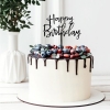 Topper dekoracja na tort napis HAPPY BIRTHDAY czarny akryl urodziny
