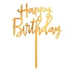 Topper ozdoby na tort napis Happy Birthday złoty akryl dekoracje urodzinowe