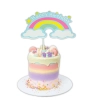 Topper ozdoby na tort napis Happy Birthday kolorowa tęcza dekoracje urodzinowe