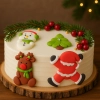 Figurki cukrowe na tort Boże Narodzenie Mikołaj bałwanek renifer