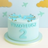 Figurka cukrowa na tort samoloty na roczek baby shower urodziny niebieski 2 szt