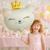 Balon foliowy kot kotek z koroną dekoracje urodzinowe party 60x46cm