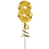 Balon foliowy na patyku topper ozdoby na tort cyfra 8 złoty dekoracje urodzinowe