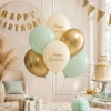 Balony lateksowe 6 sztuk kolorowe napis Happy Birthday dekoracje urodzinowe