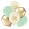 Balony lateksowe 6 sztuk kolorowe napis Happy Birthday dekoracje urodzinowe