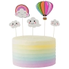 Topper na tort chmurki balon tęcza kolorowe dekoracje urodzinowe ozdoby na tort