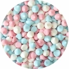 Posypka beziki cukrowe 30g bezy kolorowe mini dekoracje urodzinowe biały niebieski różowy