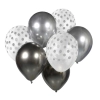 Balony bukiet balonowy srebrno grafitowy 7szt