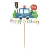 Topper ozdoby na tort napis Happy Birthday policja auto dekoracje urodzinowe