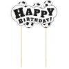 Topper ozdoby na tort napis Happy Birthday piłka nożna dekoracje urodzinowe sportowe