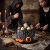 Figurki na tort 6 sztuk dynia duch makaronik z pająkiem cukrowy dekoracje halloween