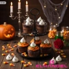 Posypka beziki duchy 10 sztuk halloween duszki białe bezy na babeczki