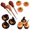 Figurki na tort 9 sztuk dynia miotła kapelusz cukrowy dekoracje halloween