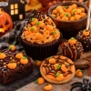 Posypka na babeczki dynia 50 sztuk halloween ozdoby na tort dynie pomarańczowe