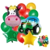 BALONY dekoracje urodzinowe ZESTAW BALONÓW farma krówka TRAKTOR 15 szt