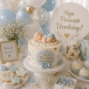 Figurka cukrowa ozdoby na tort bobas chłopiec dekoracje na roczek chrzest baby shower