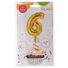 Balon topper na tort urodziny złoty cyfra 6 urodziny przyjęcie ciasto
