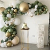 Balony girlanda balonowa dekoracja zestaw balon oliwkowa złota 108 szt