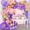 Balony girlanda balonowa zestaw dekoracja urodzinowa fioletowy róż motylki