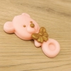 Figurka cukrowa na tort grzechotka miś różowy na roczek baby shower chrzest