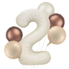 Balony na urodziny zestaw duży dekoracje balon beżowy cyfra 2 perłowy beż 6 szt